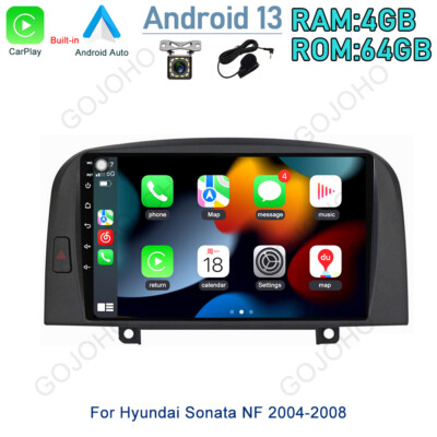 Carplay 64GB For 2004-08 Hyundai Sonata NF Android 13 Car Stereo Radio Navi GPS