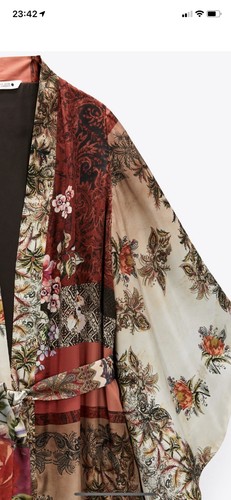 Zara Multi Patchwork Print Flowing Kimono With Full Sleeves BNWT LAST ONE - Picture 5 of 12