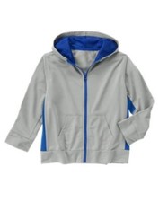 GYMBOREE EVERYDAY FAVORITES GRAY BLUE ACTIVE HOODED JACKET 4 5 6 7 8 10 12 NWT