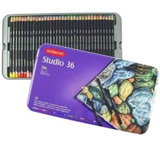 36 Brilliant Colours Derwent Studio Pencils Tin Set Art Adult Colouring Books