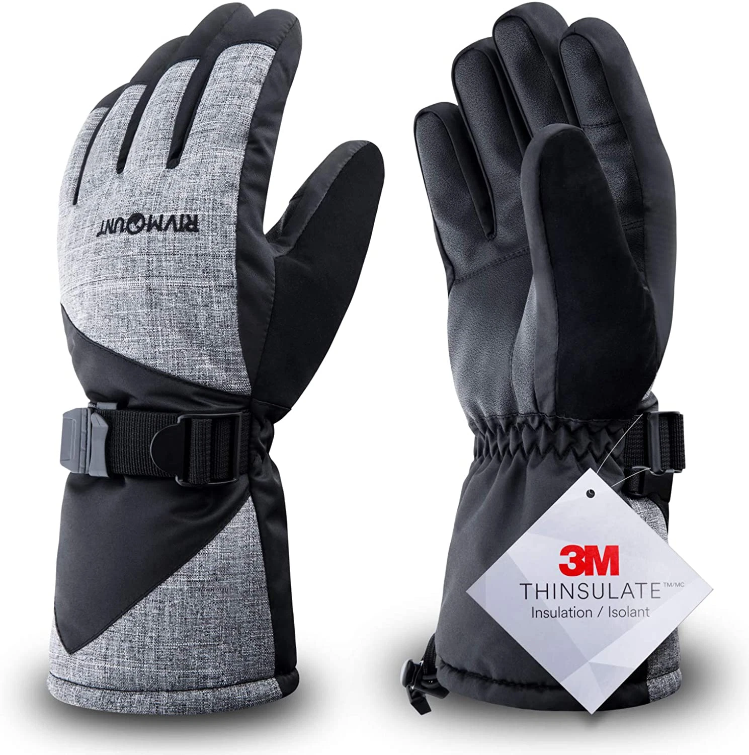 Rivmount Winter Ski Gloves For Men Women,3M Thinsulate Keep Warm Waterproof Glov