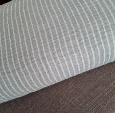Öko-Tex Musseline 100 x 135 cm Double Gauze Streifen hellmint - Bild 1 von 2