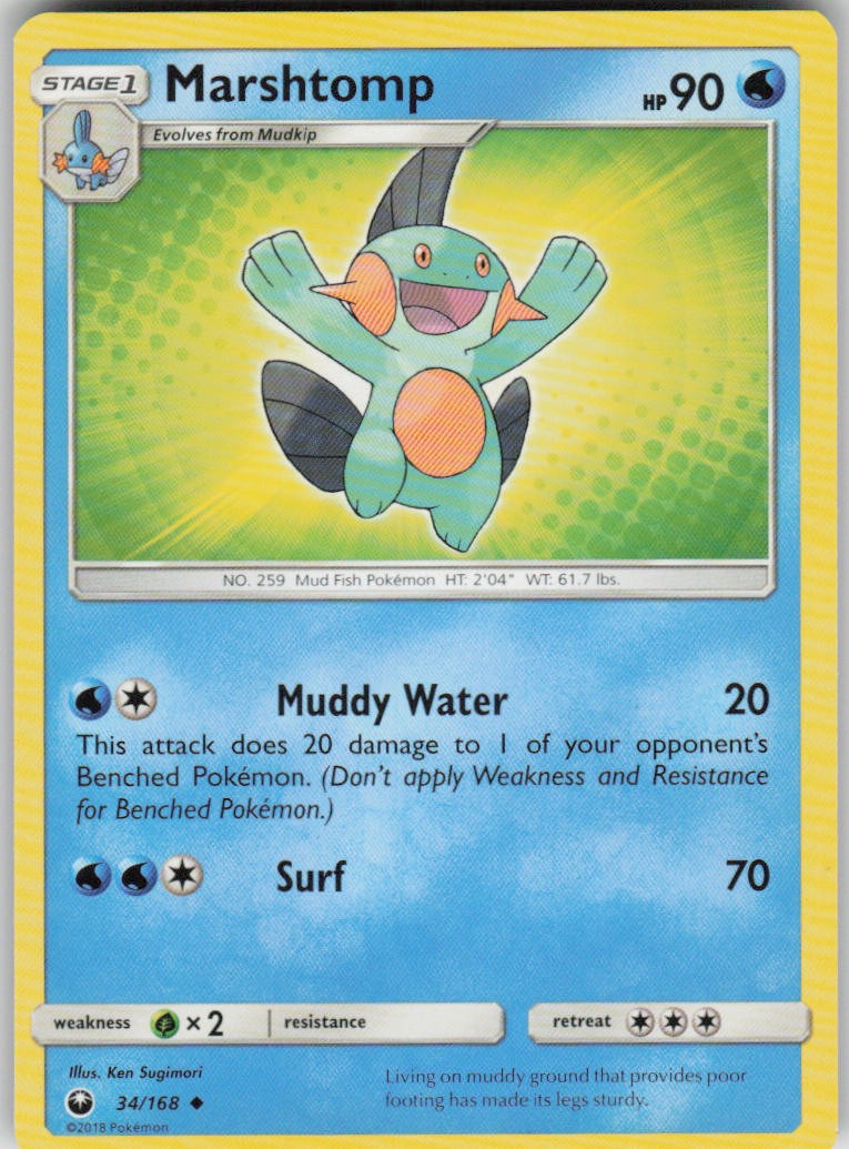 Pokemon Marshtomp Uncommon SM - Celestial Storm 34/168 NM