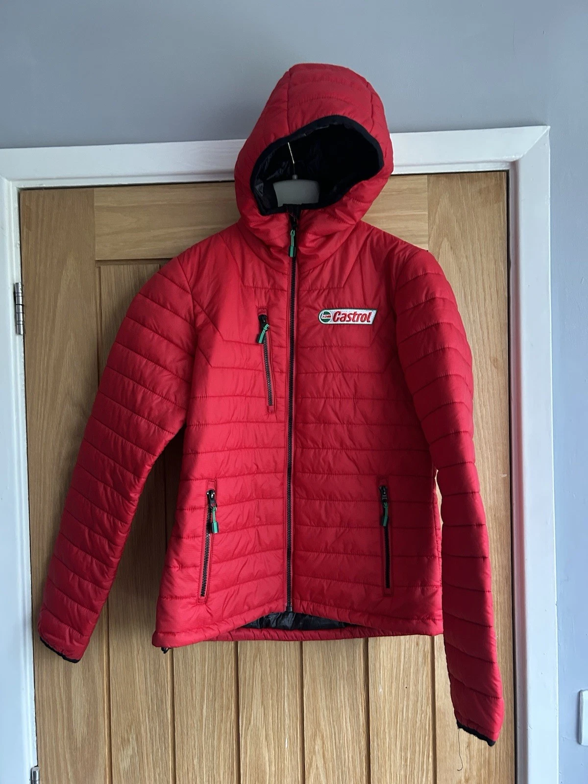 Storm tech “Castrol” embossed Red jacket, Size Small, Pit Lane jacket, IOM TT