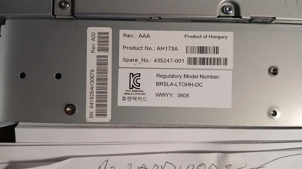 HP AH173A 435247-001 LTO-3 ULTRIUM920 TAPE DRIVE 400/800GB for MSL2024/48/96/G2 - Image 2 of 3