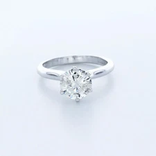 Solitaire Engagement Ring Classic 14K Gold 2.14 CT Round Natural Diamond D SI2