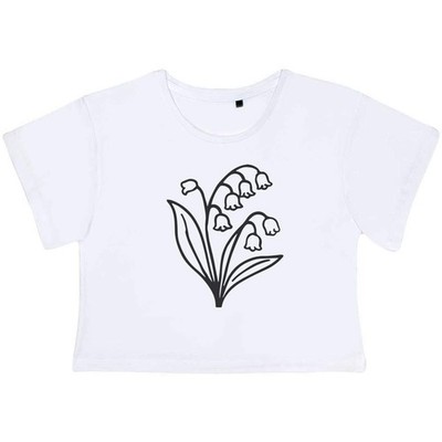 ''Maiglöckchen Blume'' Damen Baumwolle Crop Tops (CO055850)