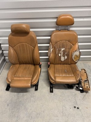 2001 BMW M5 E39 Front Caramel Leather Power Sport Bucket Seat Set