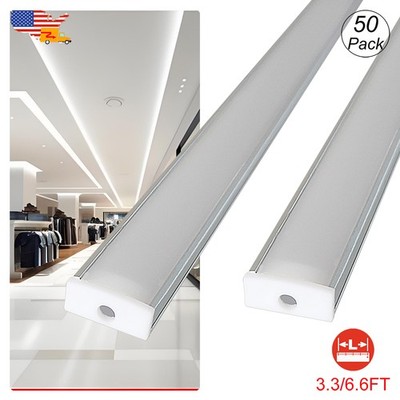 Led Aluminium Channel Profile U Shape Anti-Glare with Milky Cover 3.3FT 6.6FT