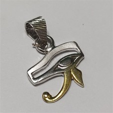 Unique handcrafted 925 silver Eye of Horus pendant, modern Egyptian style