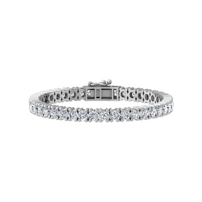 10k White Gold 2Ct Round Lab Grown Diamond Tennis Bracelet For Women 7''