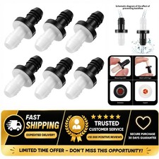 Blulu 6 Pack Check Valve 3/8 Inch ABS One Way Inline Vacuum Valve 10mm