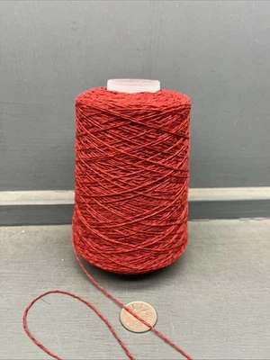 YTYF 200G 5/28NM 100% CASHMERE ORANGY RED HINT OF PINK TWIST T&D DRUMADOON 3 PLY