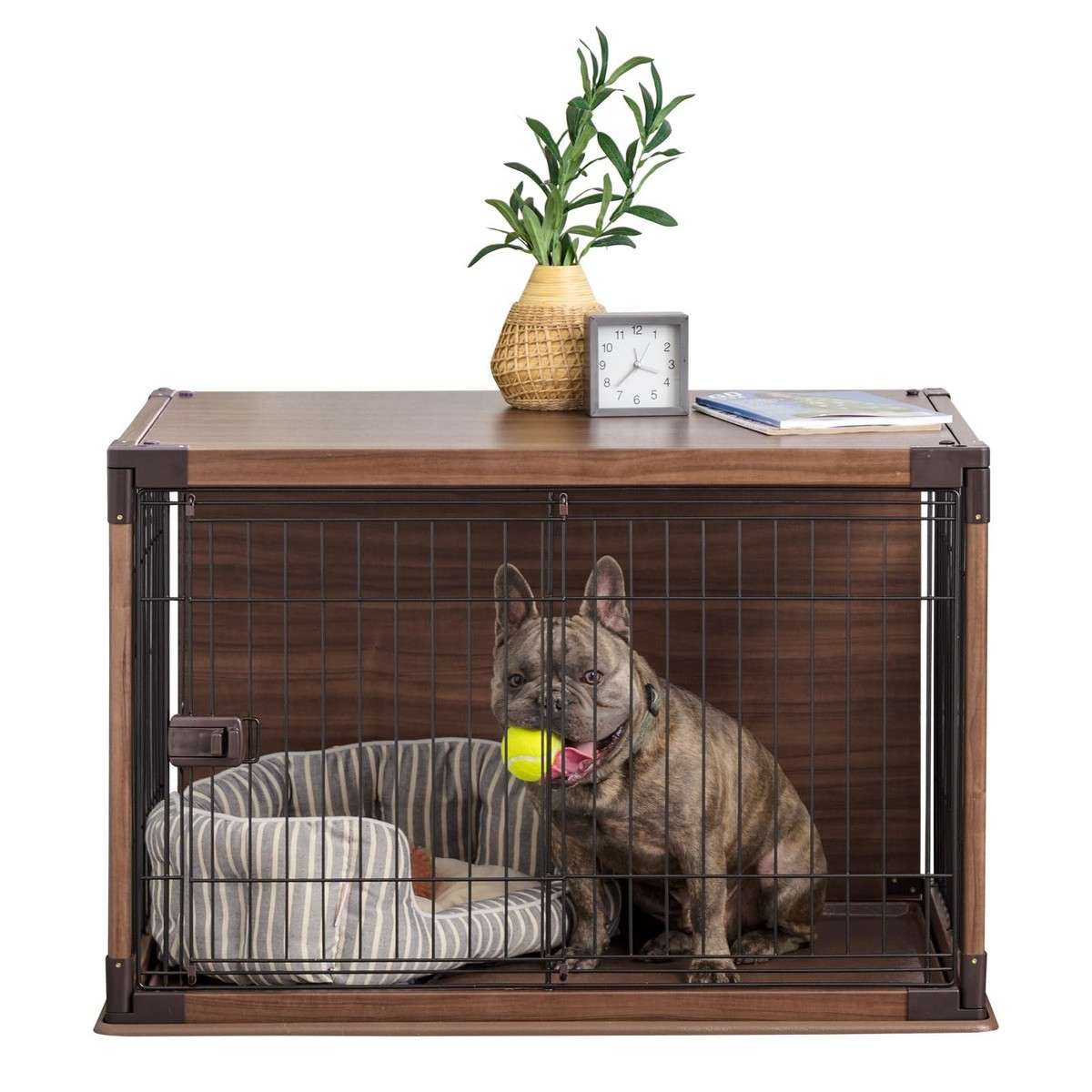 IRIS USA Modern Wooden Dog Crate – Stylish Furniture-Style Indoor