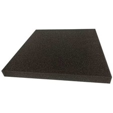 Foam Sheet, Open Cell, 24 in W, 24 in L, 1/2 in Thick, Charcoal