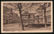 Postcard of Allendorf an der Werra, market square with fountain