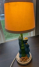 Vintage Muppets Sesame Street Cookie Monster Table Lamp Light Henson Works!