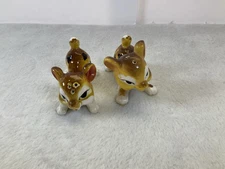 Set of 2 Vintage Kreiss Japan Ceramic Salt & Pepper Shakers Lion Cub Kittens