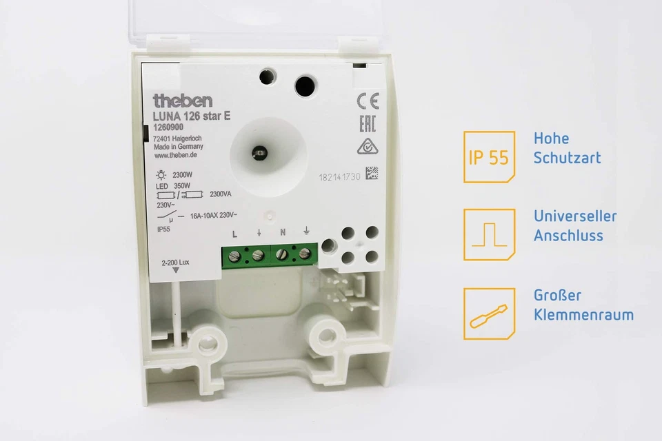 Theben Dämmerungsschalter mit integriertem Lichtsensor LUNA 126 star E, außen - Bild 2 von 4