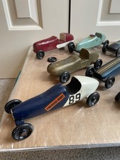 Vintage Pinewood Derby Cars Lot 2 BSA Boy Scouts Wood 1960s Folk Art Race