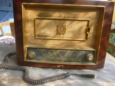 GRAND POSTE DE RADIO ANCIEN TSF PHILIPS A Restaurer - Photo 1/4