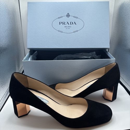 Prada Calzature Donna Shoes Nero+Rame Colour Size 39.5