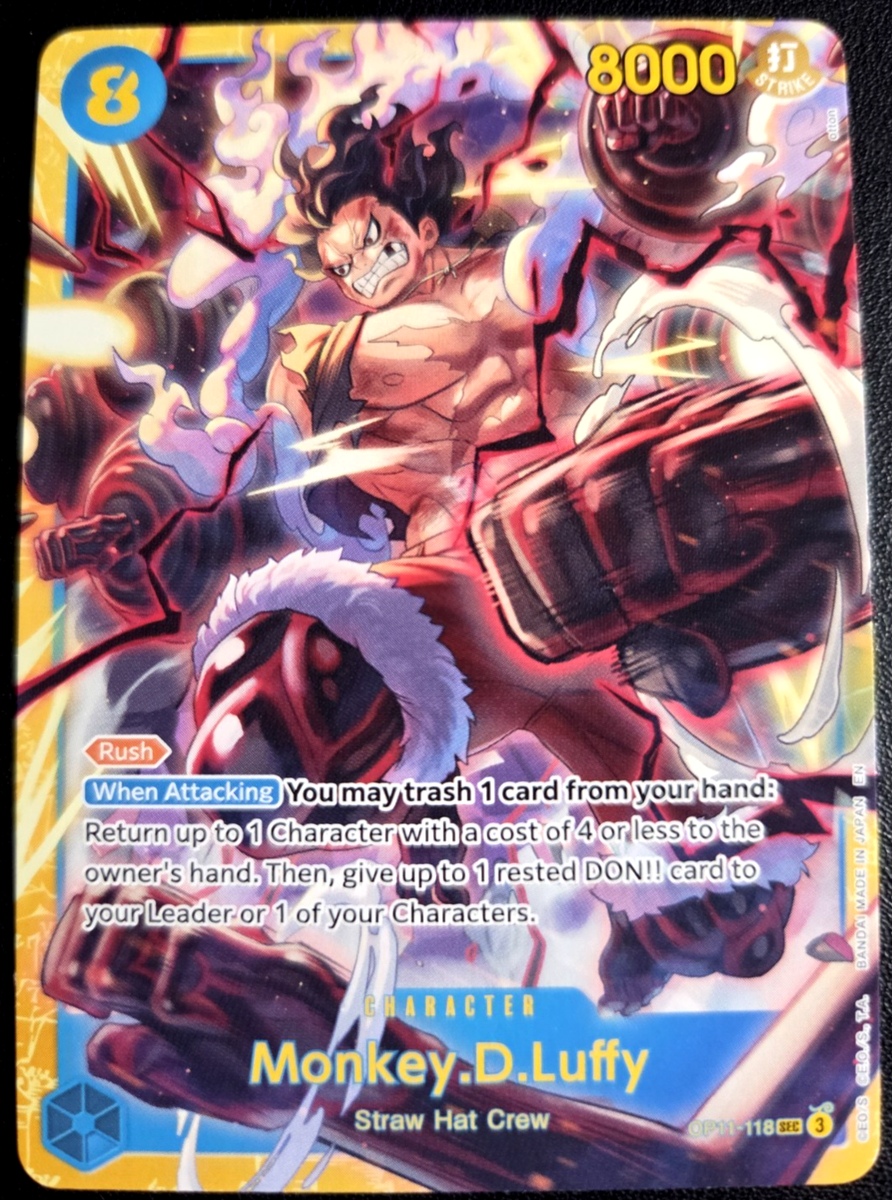携帯電話本体 Monkey D.Luffy Monkey.D.Luffy OP11-118 ONE PIECE Tcg Secret Rare NO FOIL NM Blue