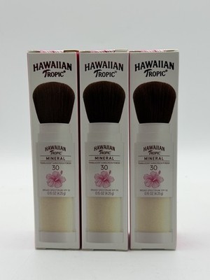 3 Pack Hawaiian Tropic Mineral Translucent Sunscreen Powder w/ Brush SPF 30