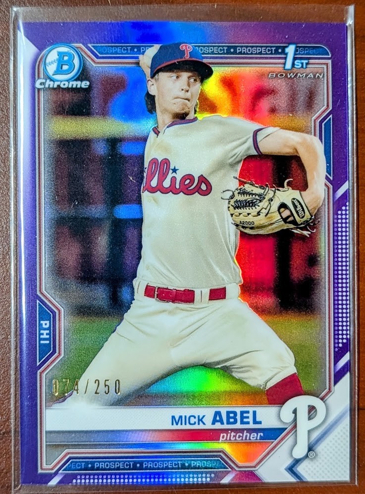 2021 Bowman Chrome 1ST Mick Abel PURPLE Refractor /250 Twins #BCP-42