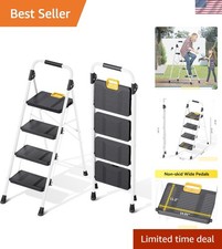 Ergonomic 4-Step Folding Ladder with Non-Skid...