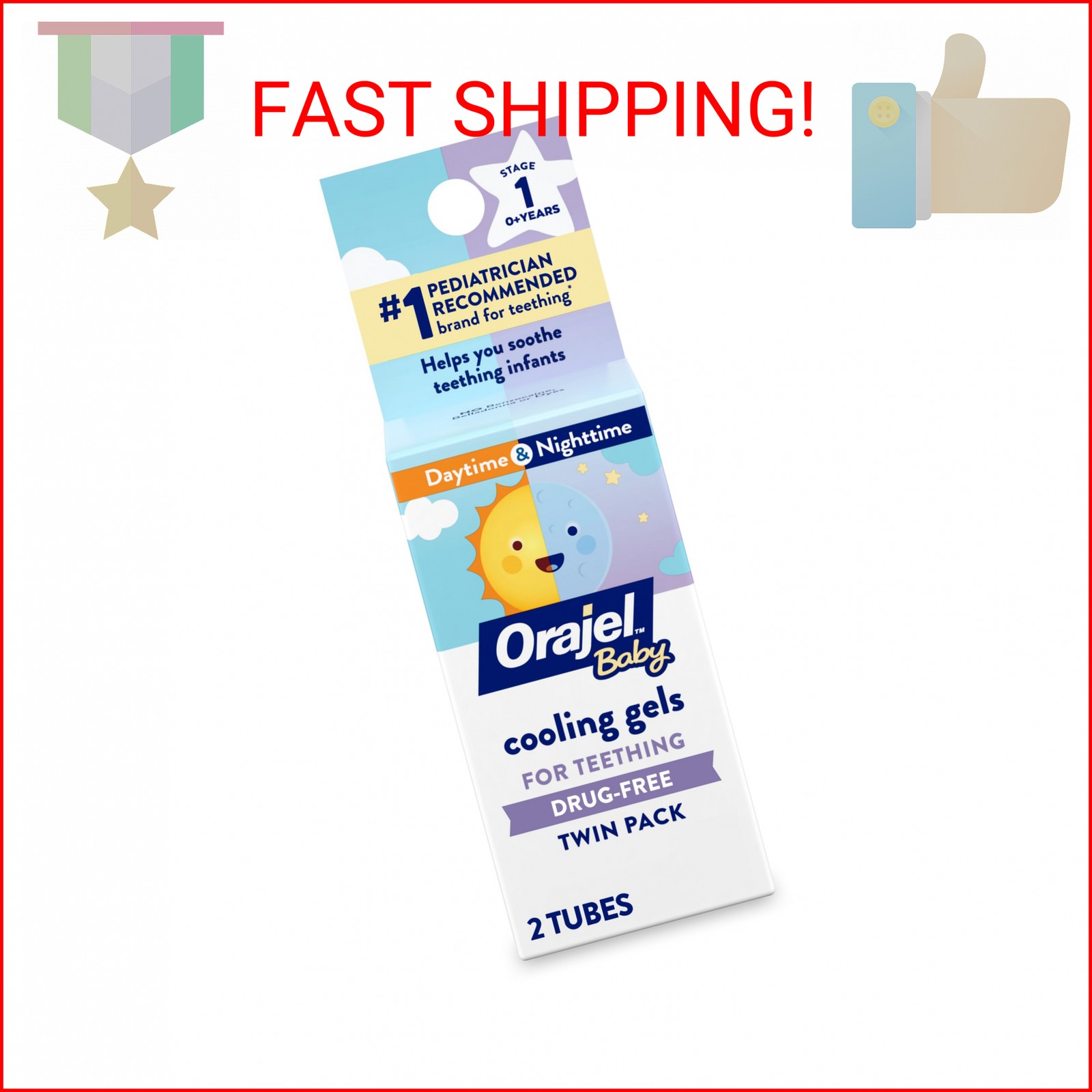 Baby Daytime & Nighttime Cooling Gels for Teething, Drug - F