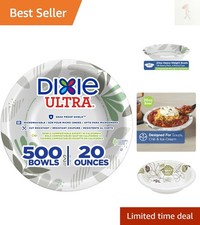 Dixie Ultra 20 oz Heavy-Weight Paper Bowls, Pathways, 500 Count, Bulk Case, 4...