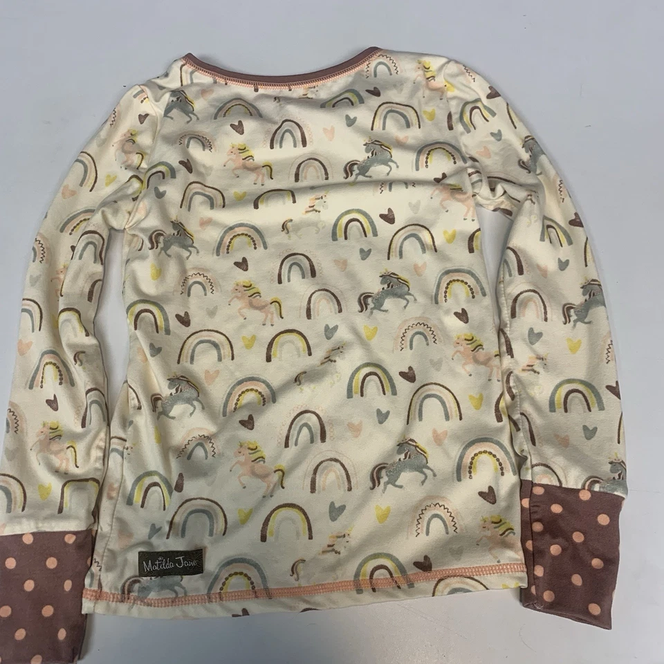 Lote de 2 Camisas de Pijama Matilda Jane Niña 6 Unicornios Florales Arco Iris Suave Elastizado Foto 3 de 4