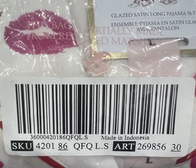 Victoria&rsquo;s Secret Satin Long Pajama PJ Set White Kisses Print Sz L  Valentines