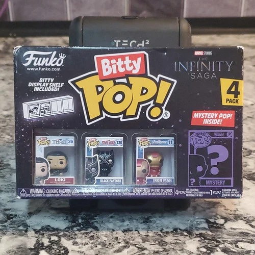 Funko Bitty Pop! Marvel Infinity Saga 4-Pack Loki Black Panther Iron Man Myster…