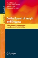 On The Pursuit Of Insight And Elegance Daniel Dietsch (U. A.) Taschenbuch Xi