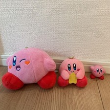 Kirby Plush Set 3pcs Pink Red Smile Soft Toys Kids Gift