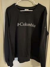 Columbia Women  s 2XL Black Crew Neck Pullover Sweatshirt Graphic Print Logo