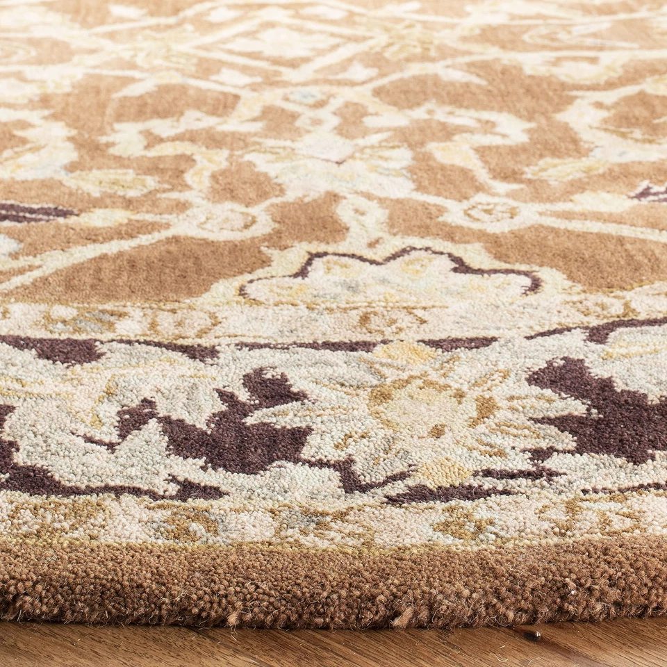 Alfombra Colección Anatolia - 6' Redonda, Marrón y Ciruela, Hecha a Mano Tradicional O... Foto 3 de 4