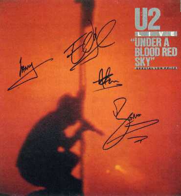 U2 Signed 'Red Sky' Photograph - Rock Band / Bono / Edge / Larry