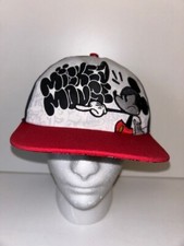 Disney Parks Mickey Mouse Snapback Adult Size Baseball Cap Black White Red Hat