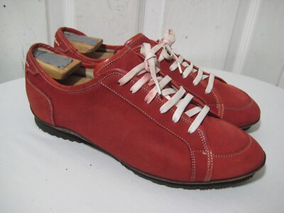 Ernesto Dolani  Red Suede Lace - Up Shoes Women's Size 40 Made In Italy.