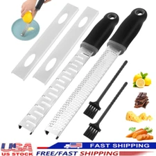2Pcs Lemon Zester Citrus Cheese Garlic Grater - Stainless Steel Utility Zester