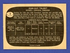 1966 Topps Jean Guy Talbot #3 NM MT