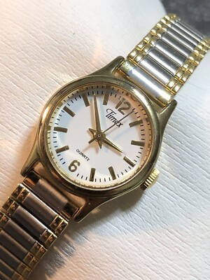 Timex Women s Dress Watch Duo Silver & Gold Tone Ladies Wristwatch New Battery