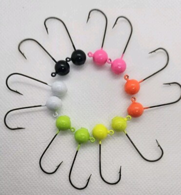 100 1/32 Lead Ball Jig Head Eagle Claw Bronze #6 ALL EYES OPEN IRISH JIG CO USA
