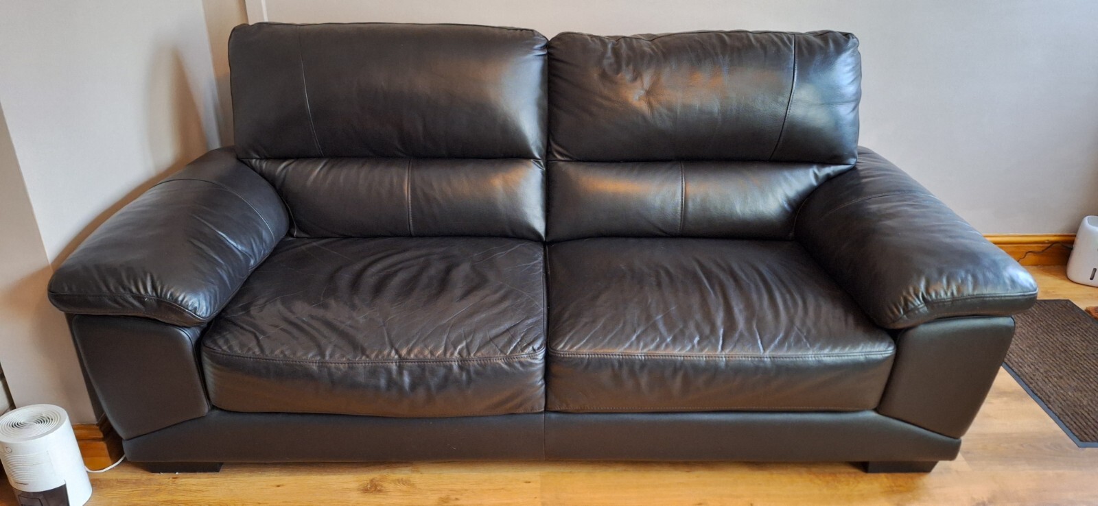 2 and 3 seater brown leather sofas eBay