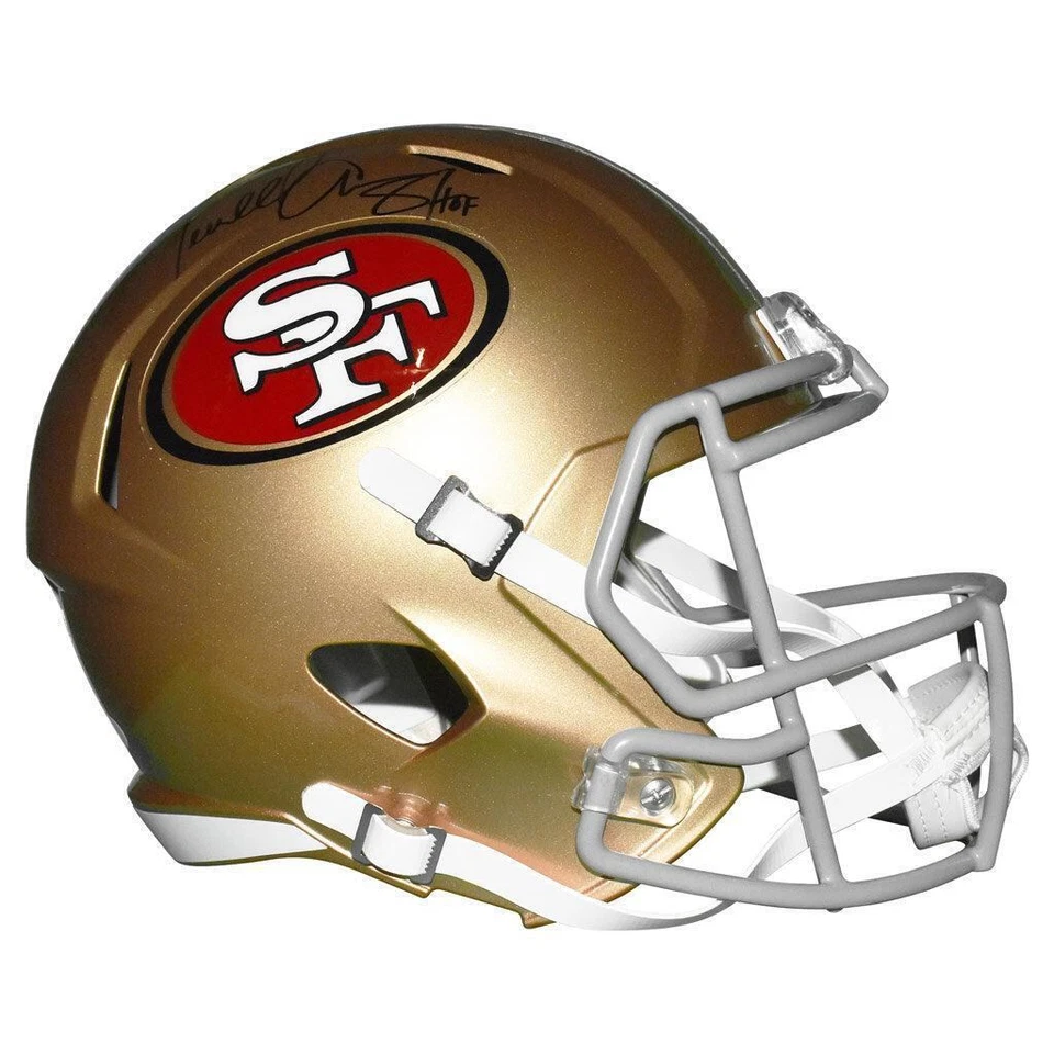 Réplica tamaño completo de velocidad firmada por Terrell Owens HOF inscripción San Francisco 49ers Foto 4 de 4