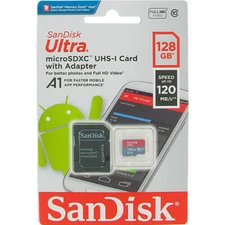 Sandisk Ultra 128G Micro SDXC UHS-I Card with Adapter 120MB/s U1 A1 ** NEW **