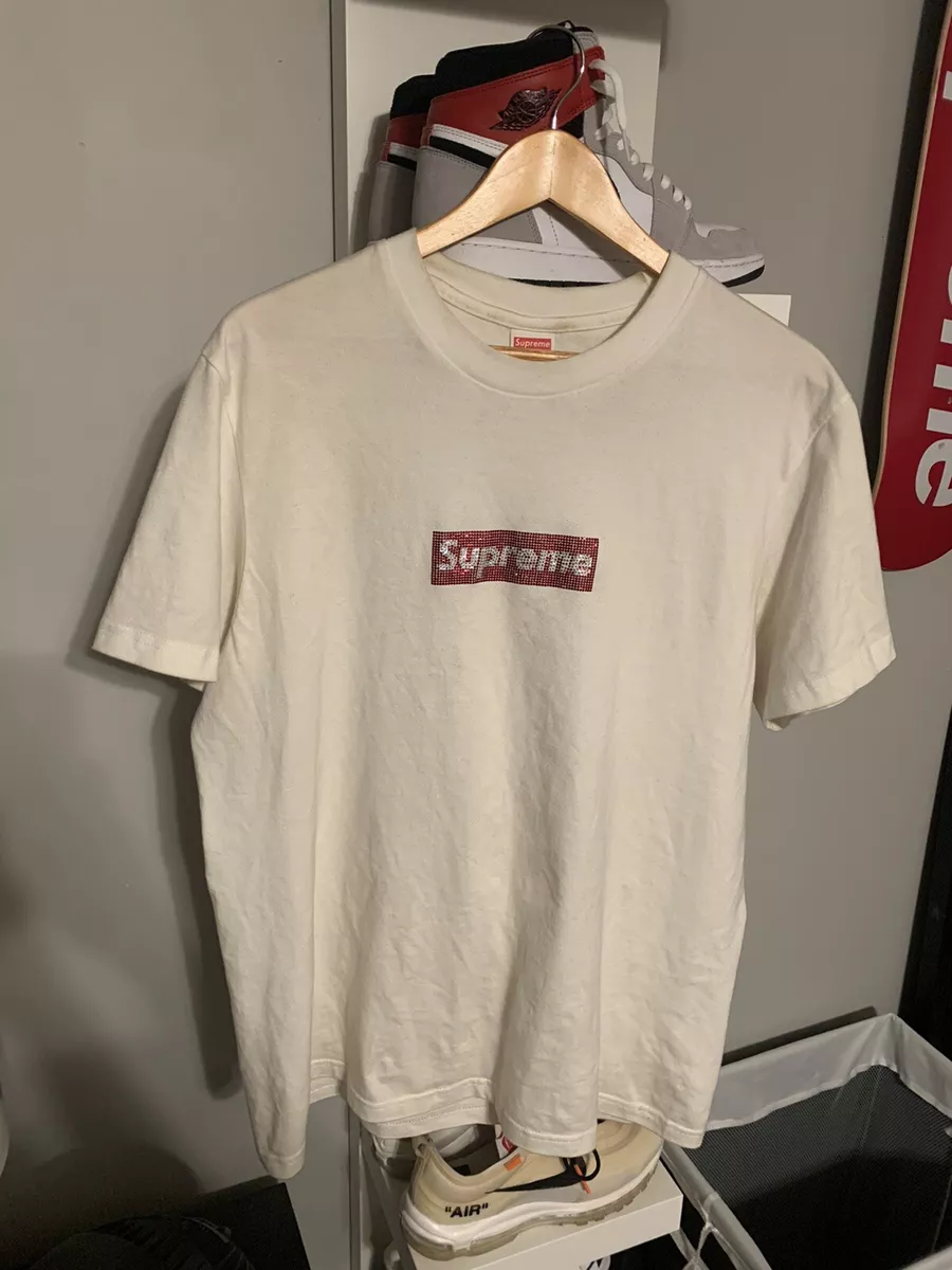 Supreme Swarovski box logo tee Size L